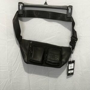True Religion Black Leather Crossbody Bag